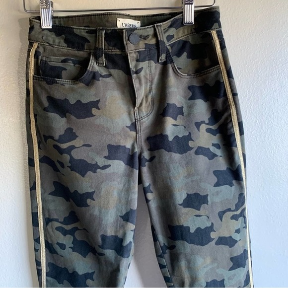 L'AGENCE Margot cropped camouflage-print high-rise skinny jeans Size 23 - Picture 6 of 12